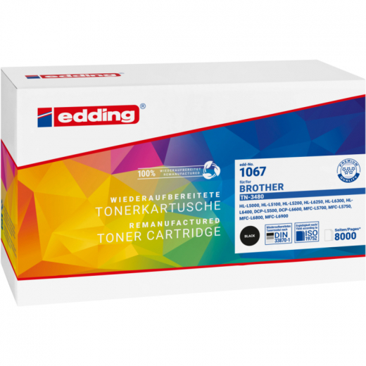 edding Toner 18-1067 wie Brother TN-3480 schwarz, - EDD181067