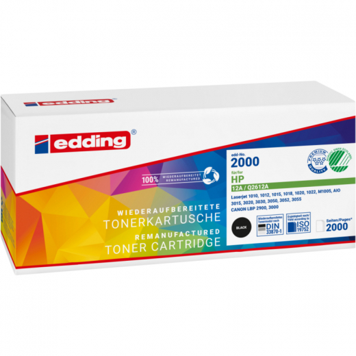 edding Toner 18-2000 wie HP Q2612A schwarz, - EDD182000