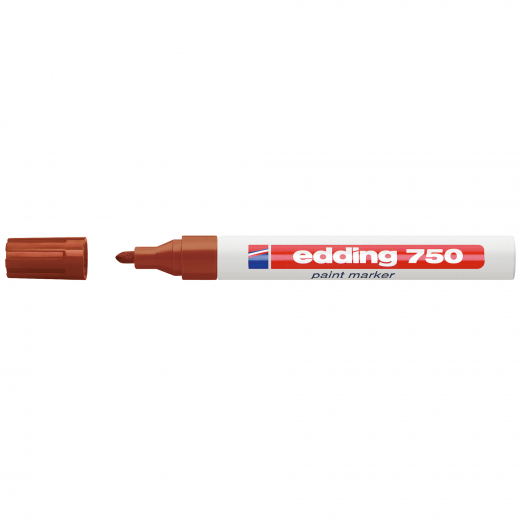 edding Lackmarker 750 4-750-9-007 2-4mm Rundspitze permanent braun, - 5651822