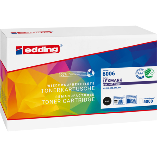 edding Toner 18-6006 wie Lexmark 50F2H00/50F2H0E schwarz, - EDD186006