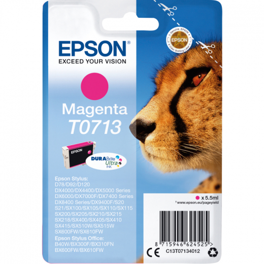 Epson Tintenpatrone C13T07134012 250Seiten 5,5ml magenta, - EPST07134012