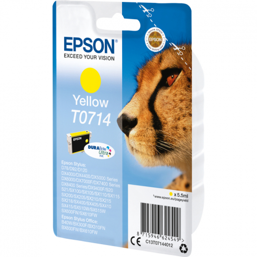 Epson Tintenpatrone C13T07144012 250Seiten 5,5ml gelb, - EPST07144012