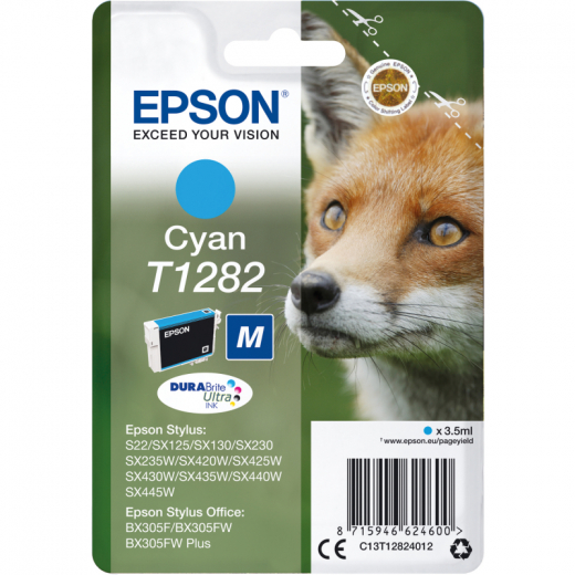 Epson Tintenpatrone C13T12824012 3,5ml cyan, - EPST12824012