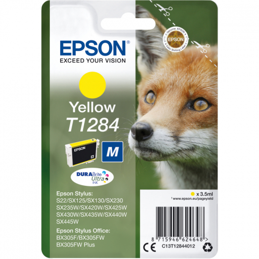 Epson Tintenpatrone C13T12844012 3,5ml gelb, - EPST12844012