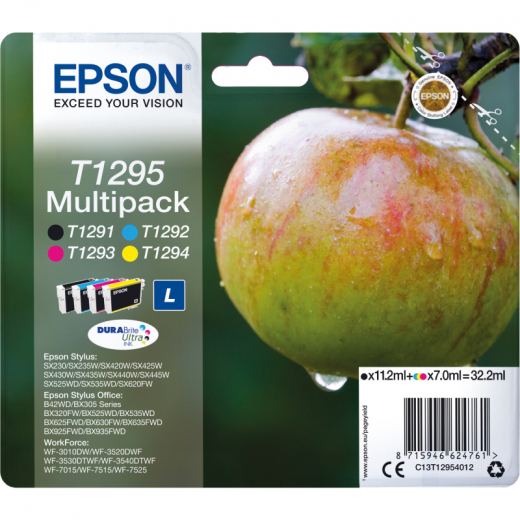 Epson Tintenpatrone C13T12954012 T1295 sw/c/m/y 4 St./Pack., - EPST12954012