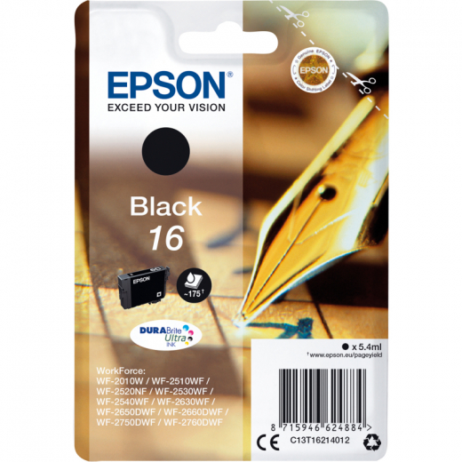 Epson Tintenpatrone C13T16214012 5,4ml schwarz, - EPST16214012