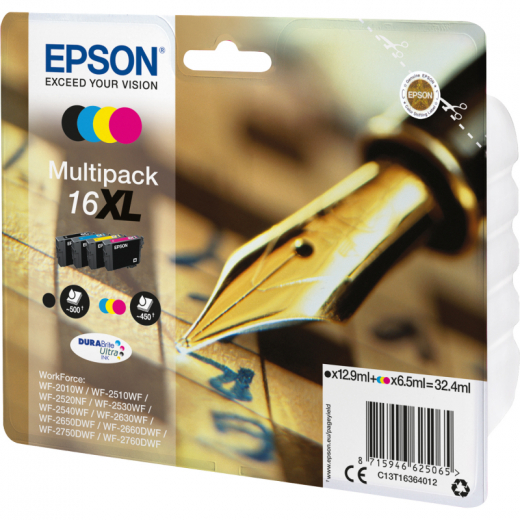 Epson Tintenpatrone C13T16364012 sw/c/m/y 4 St./Pack., - EPST16364012