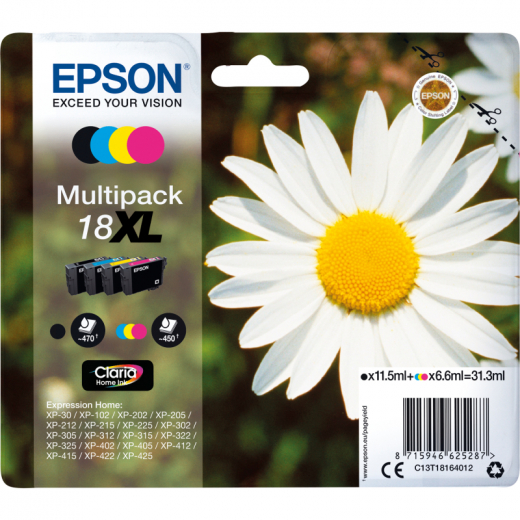 Epson Tintenpatrone C13T18164012 sw/c/m/y 4 St./Pack., - EPST18164012