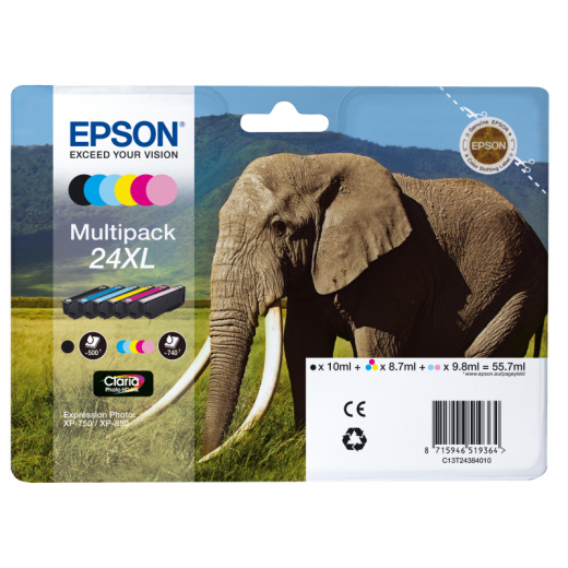 Epson Tintenpatrone C13T24384011 24XL sw/c/m/y/fc/fm 6 St./Pack., - EPST24384011