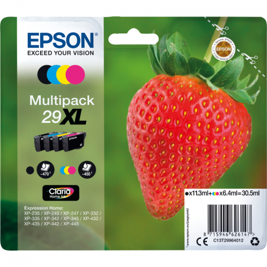 Epson Tintenpatrone C13T29964012 29XL sw/c/m/y 4 St./Pack., - EPST29964012