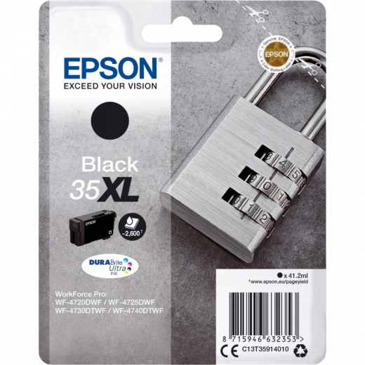 Epson Tintenpatrone C13T35914010 35XL 41,2ml schwarz, - EPST35914010