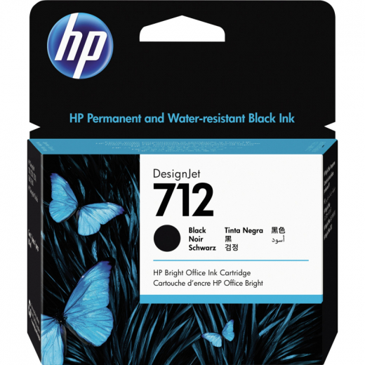 HP Tintenpatrone 3ED71A 712 80ml schwarz, - 577723