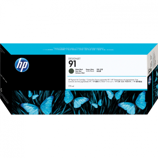 HP Tintenpatrone C9464A 91 775ml mattschwarz, - C9464A