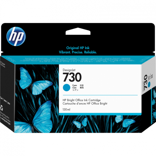 HP Tintenpatrone P2V62A Nr.730 130ml cyan, - 577272001