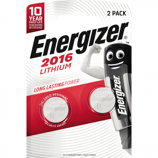 Energizer Knopfzelle CR 2016 E301021902 Lithium 2 St./Pack., - 626986