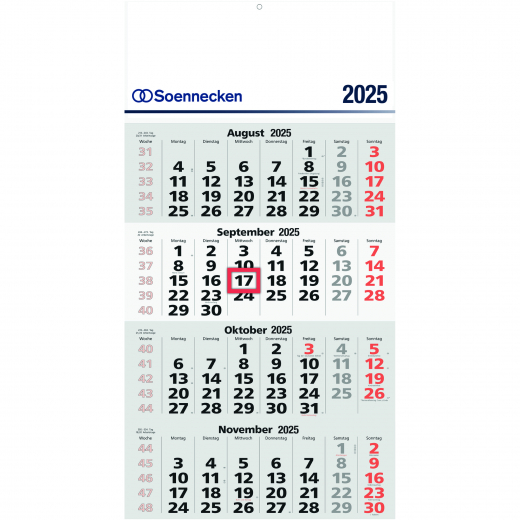 Soennecken Viermonatswandkalender 2025 5097-25, - 640330200