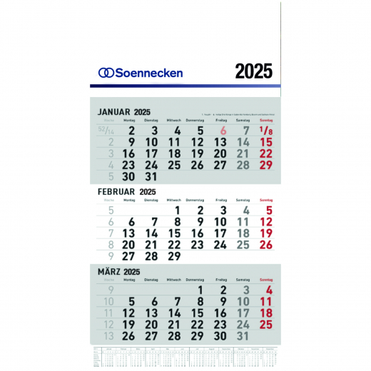 Soennecken Dreimonatswandkalender 2025 5096-25, - 640330400