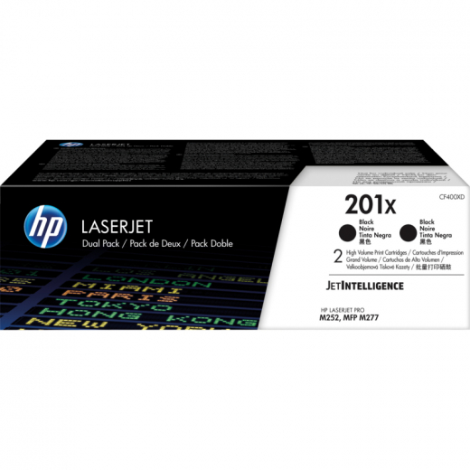 HP Toner CF400XD 201X 2.800Seiten schwarz 2 St./Pack., - HPACF400XD