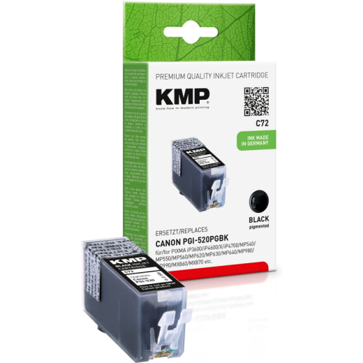 KMP Tintenpatrone C72 1508,0001 wie Canon PGI520BK 19ml schwarz,