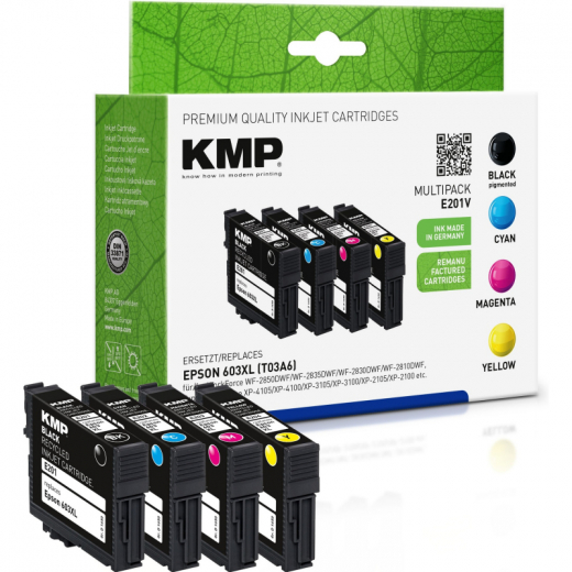 KMP Tintenpatrone E201V 1650,4005 wie Epson 603XL sw/c/m/y 4St.,
