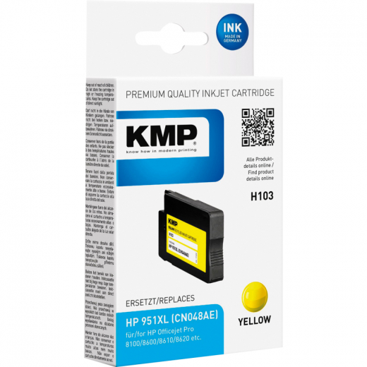 KMP Tintenpatrone H103 1723,4009 wie HP CN048AE Nr.951XL gelb, - 101041410