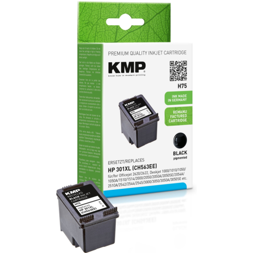 KMP Tintenpatrone H75 1719,4001 wie CH563EE Nr.301XL 480S. 8ml schwarz,