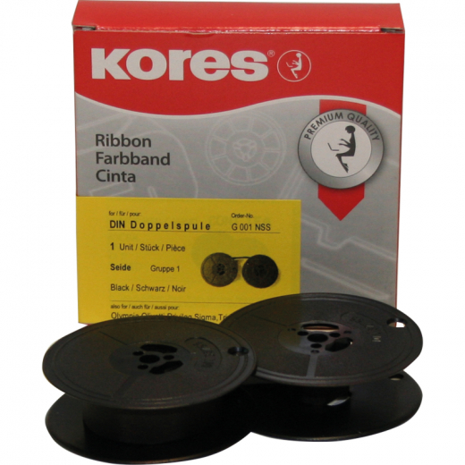 Kores Farbband G001NSS Gr.1D für Triumph Adler Seide schwarz, - KOR1NSSW