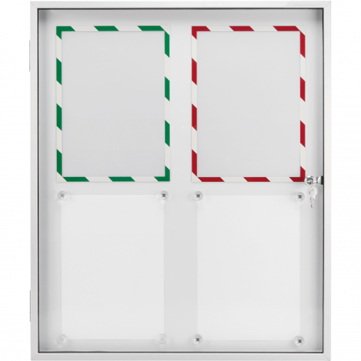 magnetoplan Schaukasten SP 1215100 87x75cm 6xDIN A4 Aluminium ws,