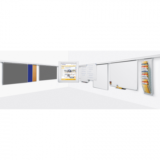 magnetoplan Flipchart 1246010 Wandschiene weiß +Zubehör, - 70000961
