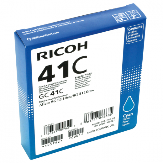 Ricoh Gelpatrone 405762 GC-41C 2.200Seiten cyan, - 576562001