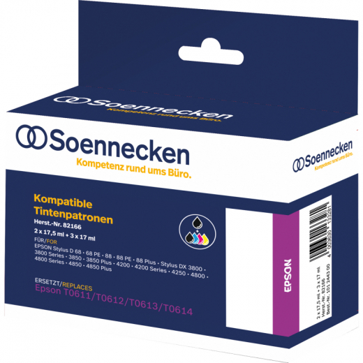 Soennecken Tintenpatrone 82166 wie Epson C13T06154010 5 St./Pack., - 101244300