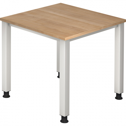 Hammerbacher Schreibtisch VQS08/N 4Fuß 80x80cm nussbaum, - 7406537