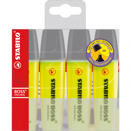 STABILO Textmarker BOSS ORIGINAL 70/4-24 ge 4St, - 761852008