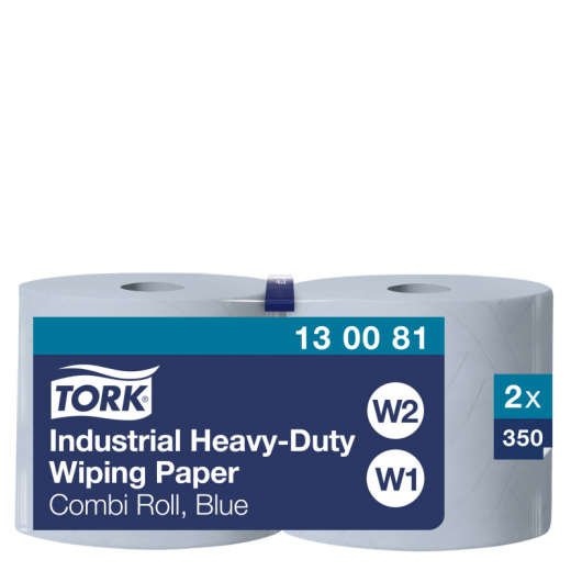 Tork Wischtuch 130081 23,5cmx119m 350Blatt 3lagig blau 2 Rl./Pack., - 496019450