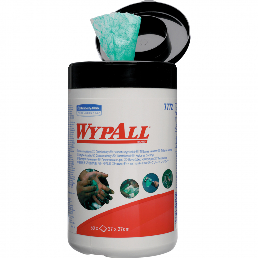 WYPALL Reinigungstuch 7772 Box 1-lagig 27x27cm grün 50 St./Pack., - 791889