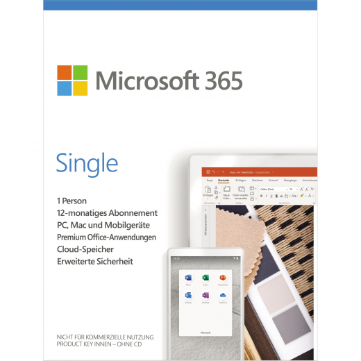 Microsoft 365 Single QQ2-00012 Software Lizenz 1 Jahr,