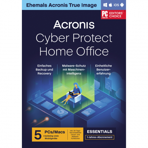 Acronis Cyber Protect Home Office HOGASHLOS Essential1 Jahr 5Comp, - 796002500