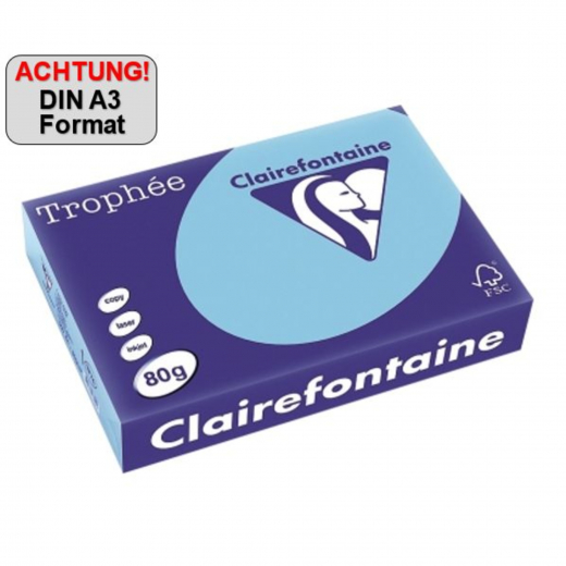 Clairefontaine Kopierpapier 1112C A3 160g bl 250Bl, - 8010055