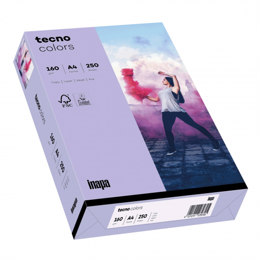 inapa tecno Kopierpapier Colors 2100011386 A4 160g violett 250Bl., - 8015068