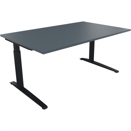 Schreibtisch Kufe Einzels. Quadrat B1600xT1000xH650-850 an/Lavagrau, - 810024482