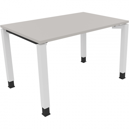 Schreibtisch Vierfuß Quadratrohr B1200xT800xH680-820 ws/Lichtgrau, - 810029781