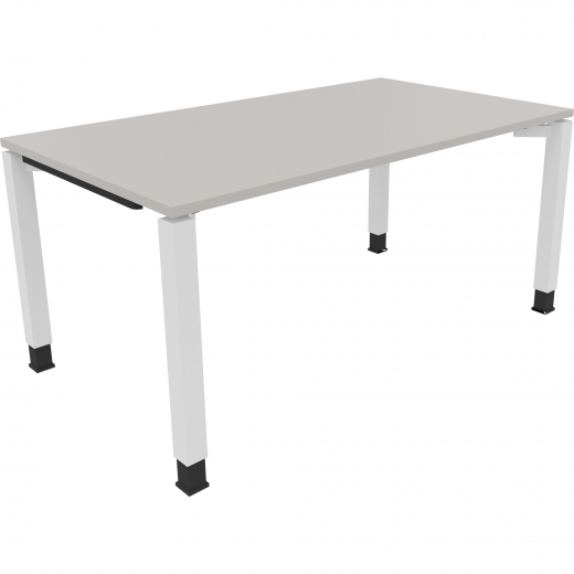 Schreibtisch Vierfuß Quadratrohr B1600xT900xH680-820 ws/Lichtgrau, - 810032781