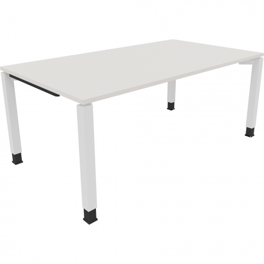 Schreibtisch Vierfuß Quadratrohr B1800xT1000xH680-820 ws/Weiß, - 810033001
