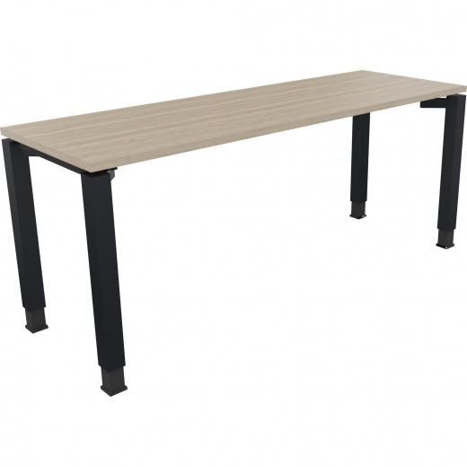 Schreibtisch Vierfuß Quadratrohr B1800xT600xH680-820 an/Eiche Natur, - 810033171