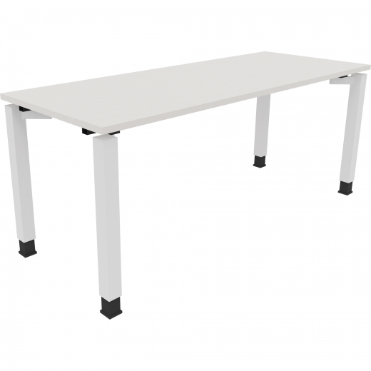 Schreibtisch Vierfuß Quadratrohr B1800xT700xH680-820 ws/Weiß, - 810033601