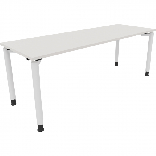 Schreibtisch Vierfuß Rundrohr B2000xT700xH680-820 ws/Weiß, - 810042601