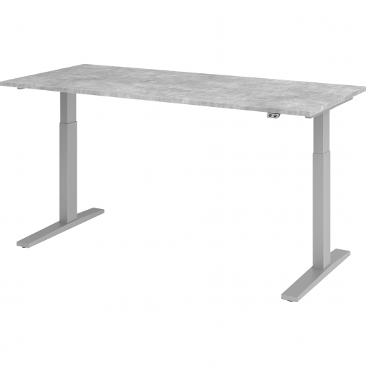 Hammerbacher Schreibt. VXMKA19/M/S el.180x80cm silber/beton, - 810048383