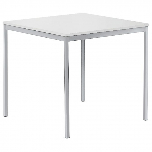 Konferenztisch 800x720x800mm Platte weiß Gestell silber, - 810062301