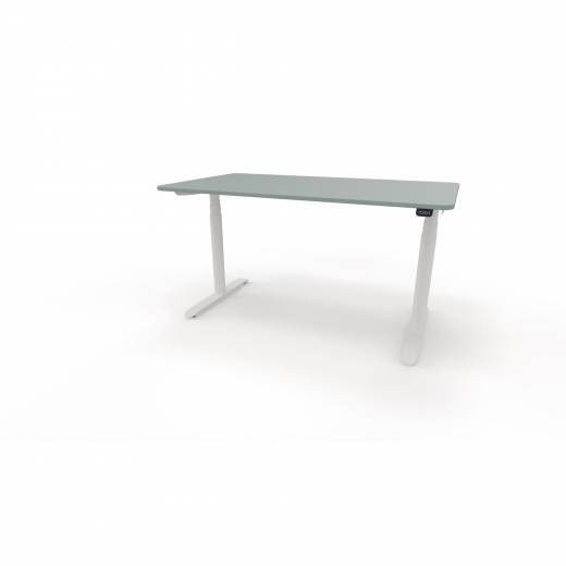 Schreibtisch Sedus se:lab e-desk 140x65-128x90cm weiß/fjordgrün, - 815018767