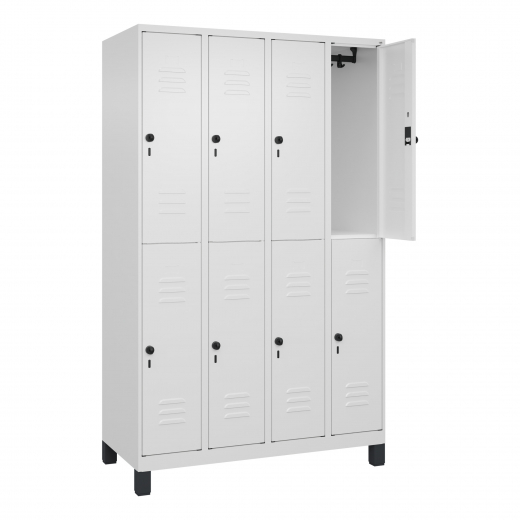 C+P Spind Classic PLUS doppelt 4Abteile 1950x1200x500mm ws/ws, - 820141201